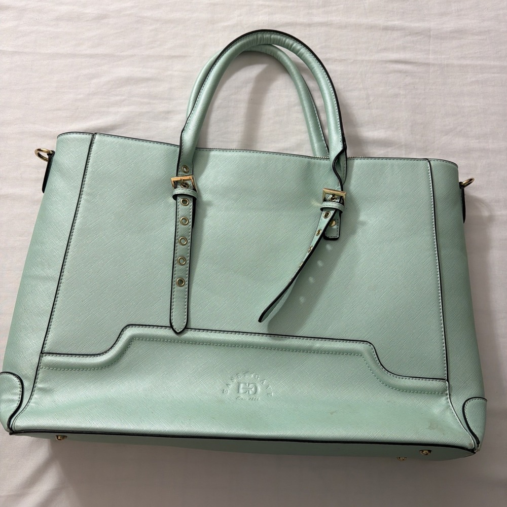Ease Gave Laptop Bag 15.6" Mint Women Tote Bag Work Business Travel Briefcase